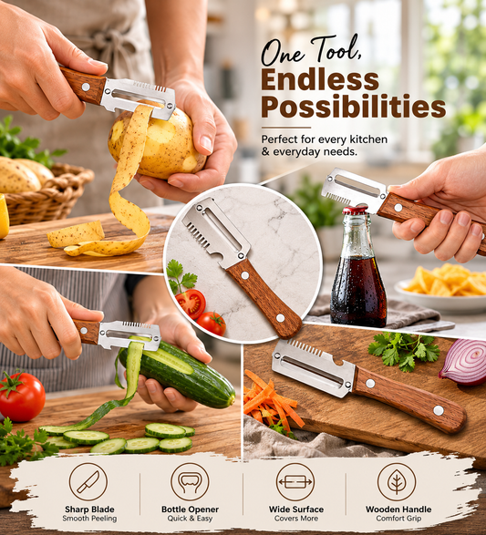KitchenPro™ 3-in-1 Vegetable Peeler